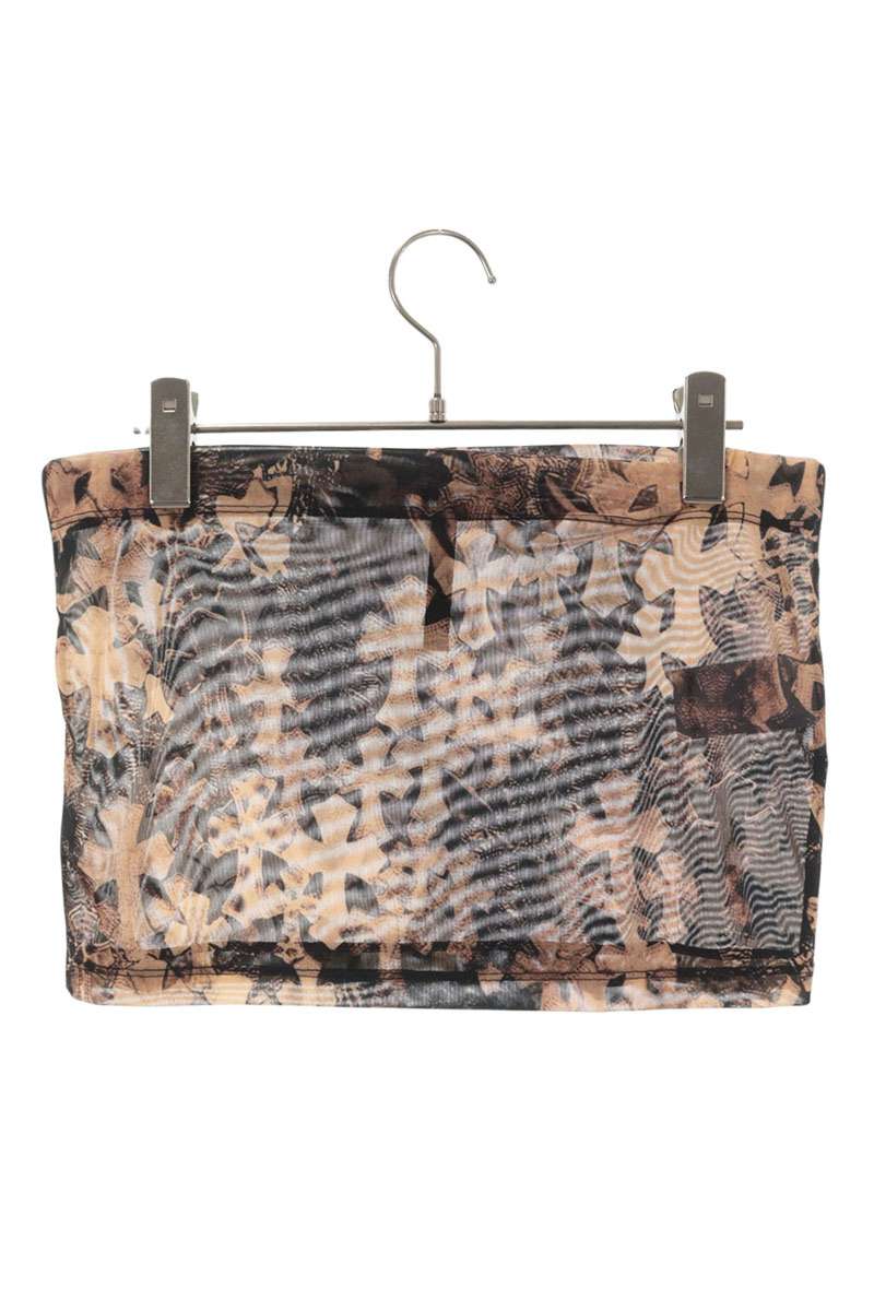 Chrome Hearts Cross Pattern Sheer Skirt Brown & Black Size S