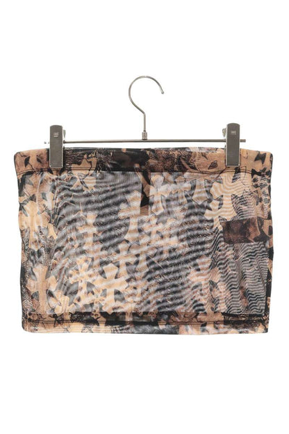 Chrome Hearts Cross Pattern Sheer Skirt Brown & Black Size S