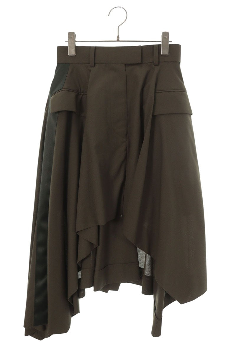 Sacai Asymmetric Cargo Pocket Skirt Khaki Size 1