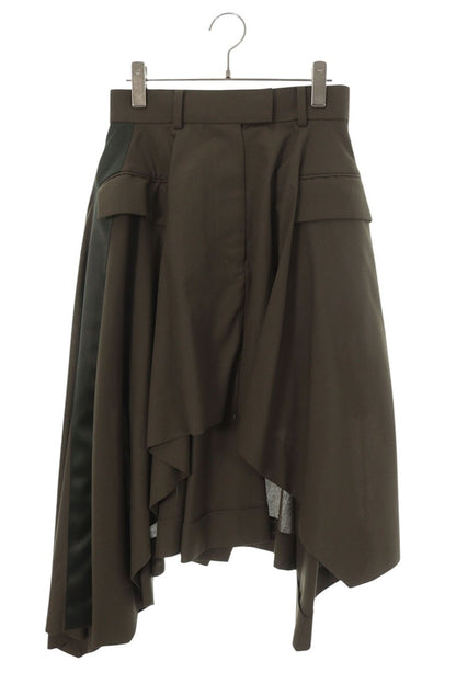 Sacai Asymmetric Cargo Pocket Skirt Khaki Size 1