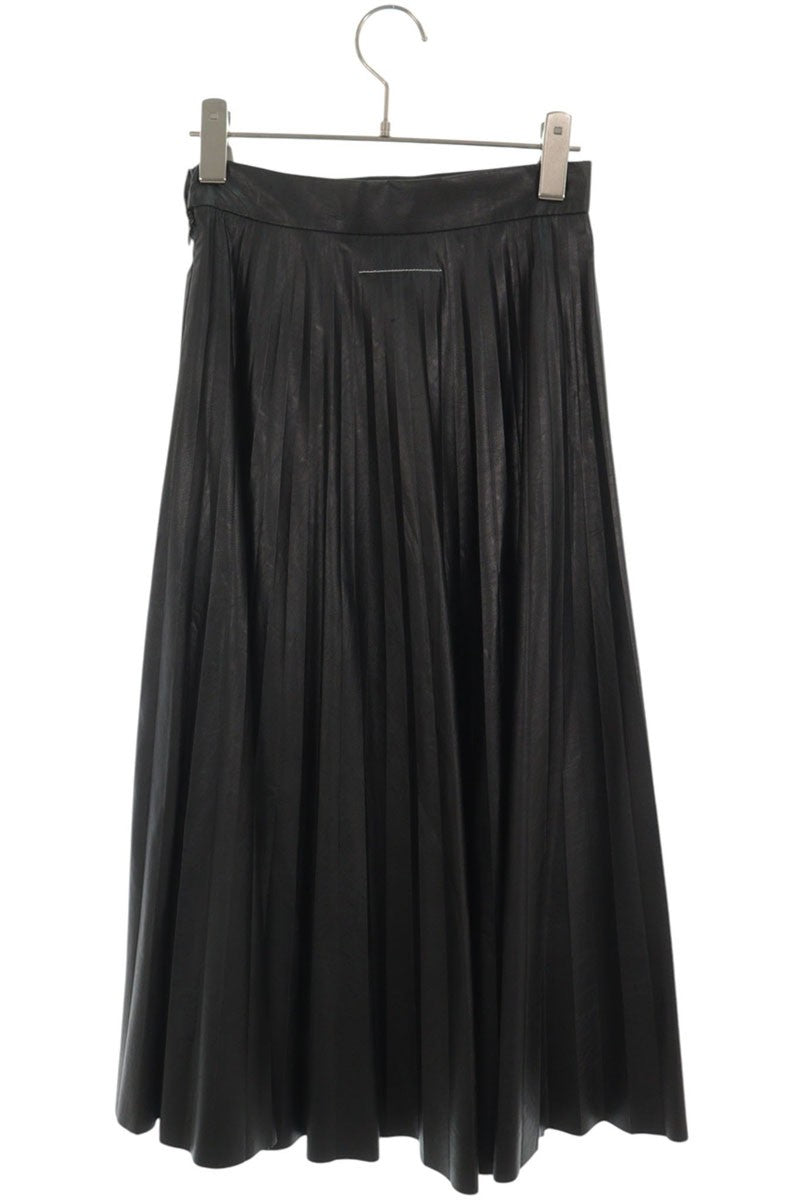 Maison Margiela 23SS Faux Leather Pleated Skirt Size 36