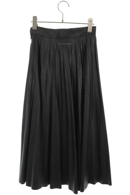 Maison Margiela 23SS Faux Leather Pleated Skirt Size 36