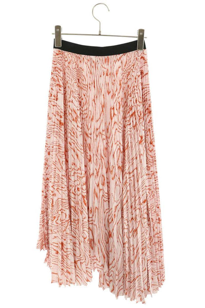 08sircus MOIRE SATIN ASYMMETRY PLEATED SKIRT Pink 25SS