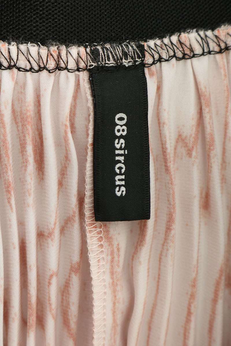 08sircus MOIRE SATIN ASYMMETRY PLEATED SKIRT Pink 25SS