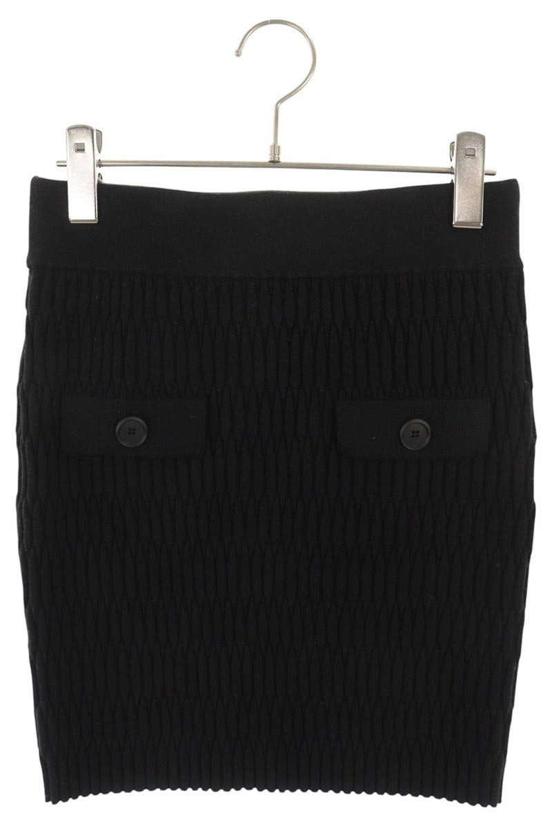 Pinko Black Logo Patch Knit Skirt Size S