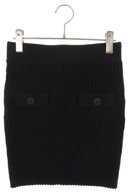 Pinko Black Logo Patch Knit Skirt Size S
