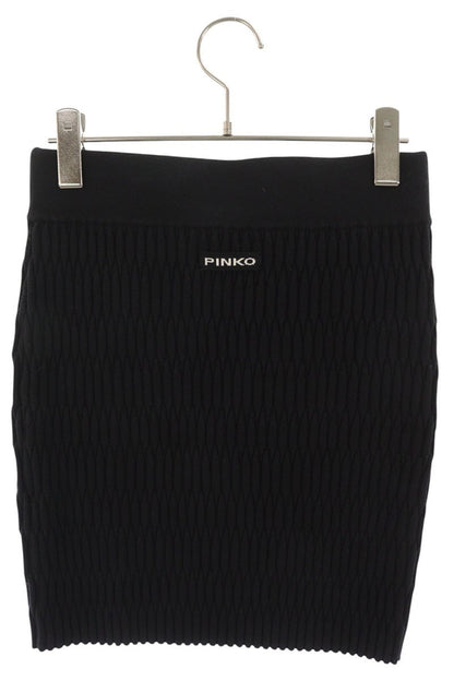 Pinko Black Logo Patch Knit Skirt Size S