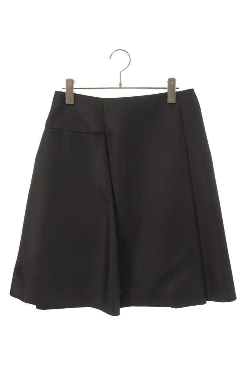 JILSANDER Pleated Polyester Wide Skirt Gray Size 38