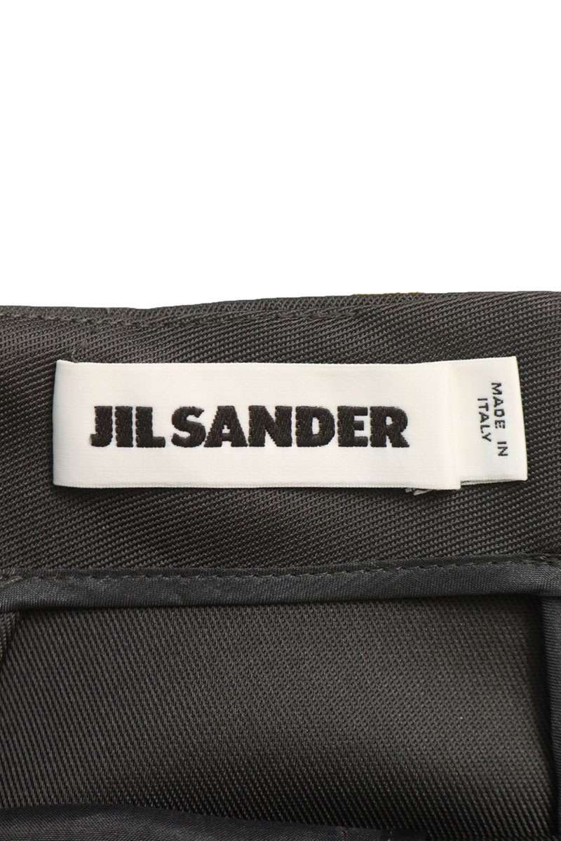 JILSANDER Pleated Polyester Wide Skirt Gray Size 38