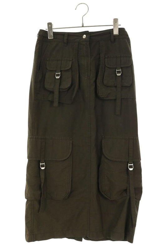 ACNE STUDIOS Maxi Pocket Cargo Cotton Skirt Brown Size 32