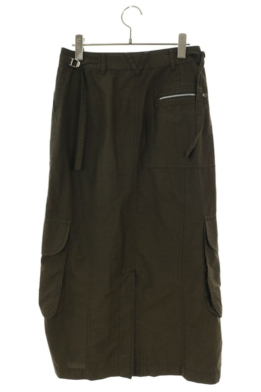 ACNE STUDIOS Maxi Pocket Cargo Cotton Skirt Brown Size 32