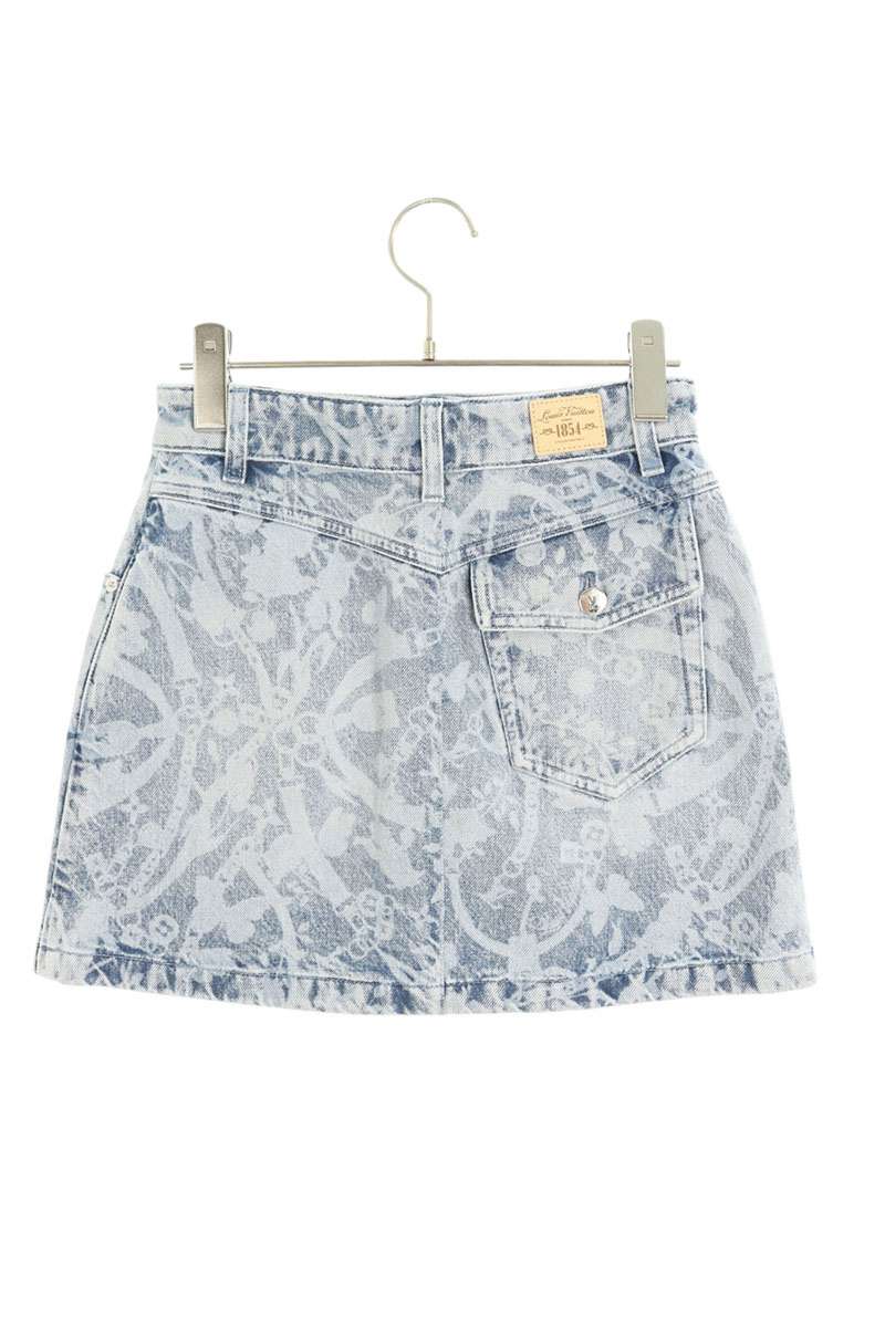 LOUISVUITTON 26AW LV Bloom All-Over Print Light Blue Skirt Size 34