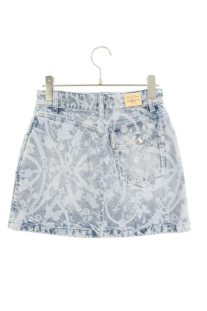 LOUISVUITTON 26AW LV Bloom All-Over Print Light Blue Skirt Size 34