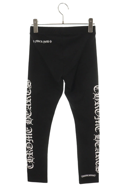 Chrome Hearts Side Logo Print Leggings Black White Size S