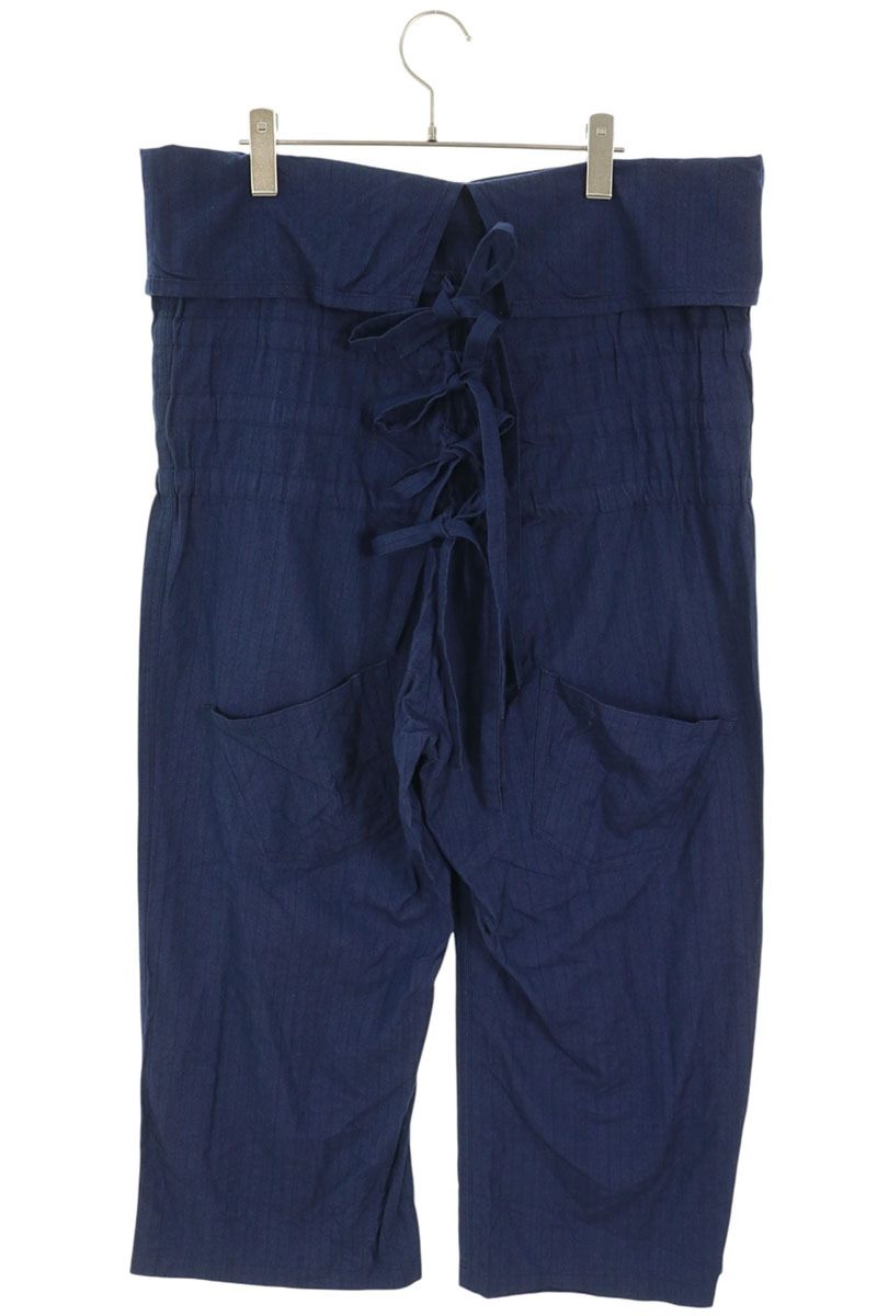 Yohji Yamamoto Cotton Stripe Wide Jumpsuit Navy Size 2