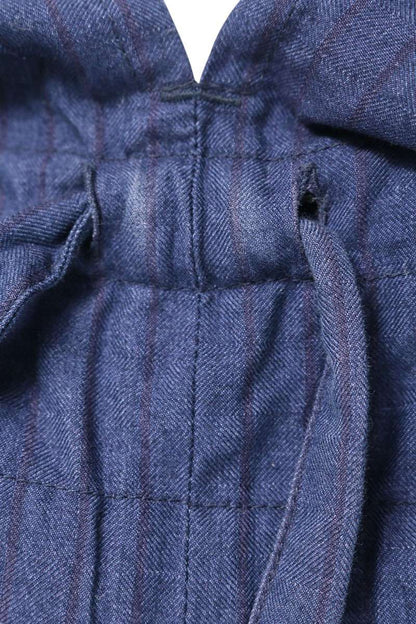 Yohji Yamamoto Cotton Stripe Wide Jumpsuit Navy Size 2