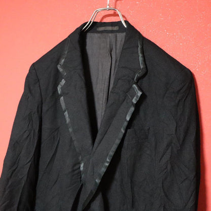 Yohji Yamamoto Black Silk Paneled Crinkled Tailored Size 3