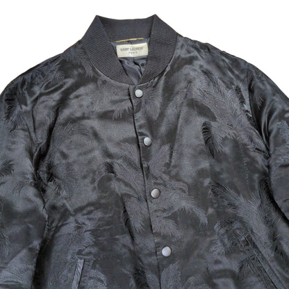 SAINT LAURENT Black Souvenir Bomber Jacket Size 36