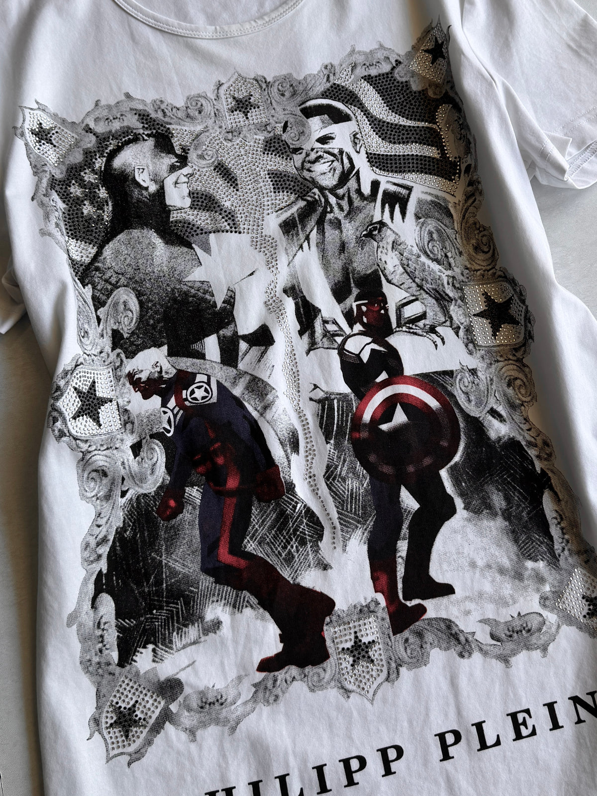 PHILIPP PLEIN Heroic Chaos Graphic Tee Size M
