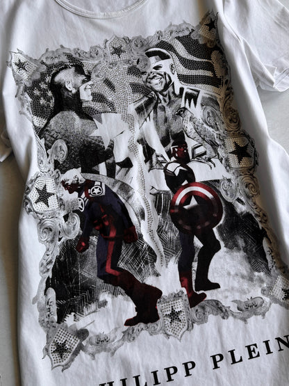 PHILIPP PLEIN Heroic Chaos Graphic Tee Size M