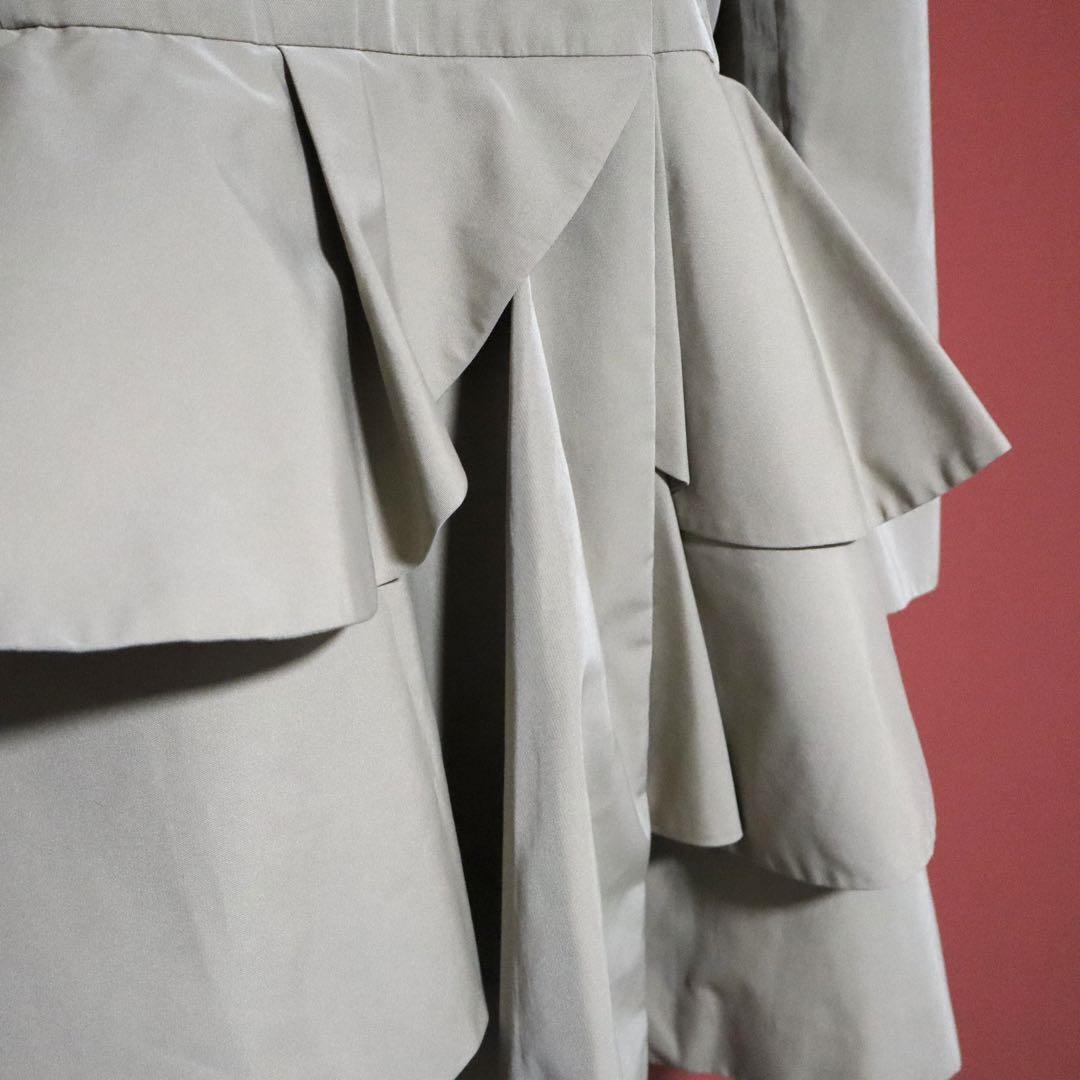 Miu Miu Beige Reconstructed A-Line Frilled Trench Size 42