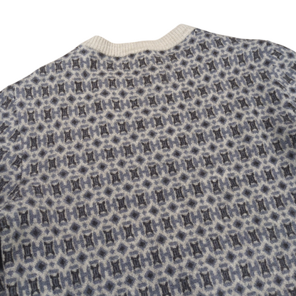 HERMES All Over H Logo Wool Sweatshirt Gray Size L
