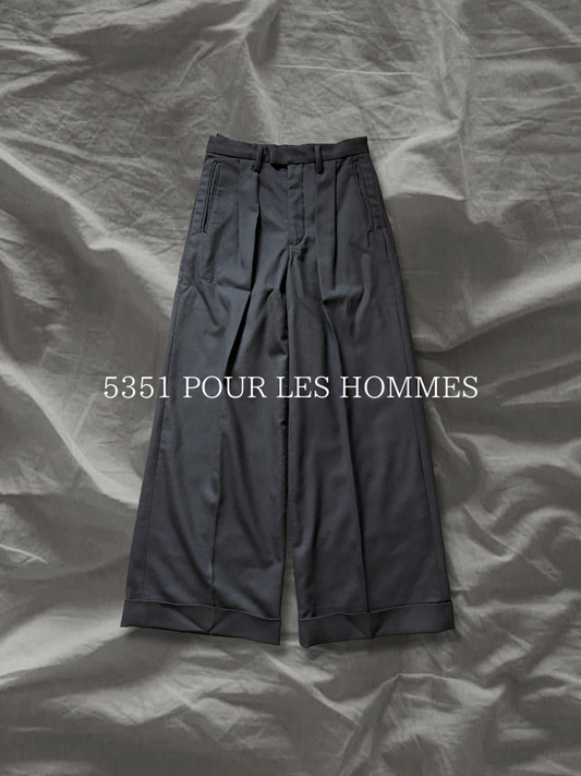 5351 POUR LES HOMMES Luxury Wool Twill Pleated Jacket Size 2