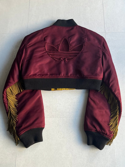 Jeremy Scott Red Short Fringe Jacket Size S