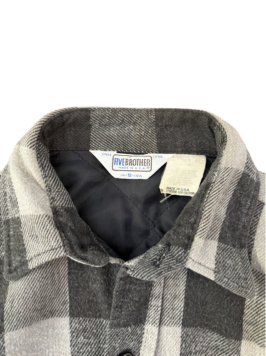 FIVE BROTHER 80s Heavy Flannel Quilted Jacket Multi