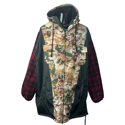 Gucci NYLON AND WOOL FLORAL COAT Size 48