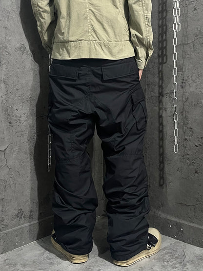 PPFM Black Nylon Cargo Pants