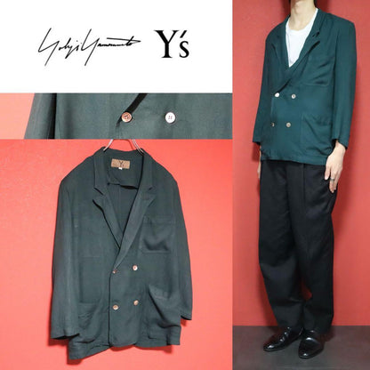 Yohji Yamamoto 80s Vintage Green Double-breasted Size 9