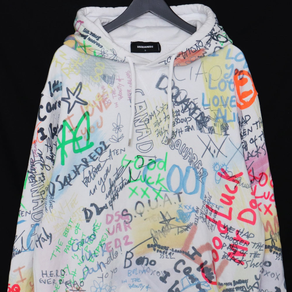 DSQUARED2 Writings Cool Hoodie White Size L