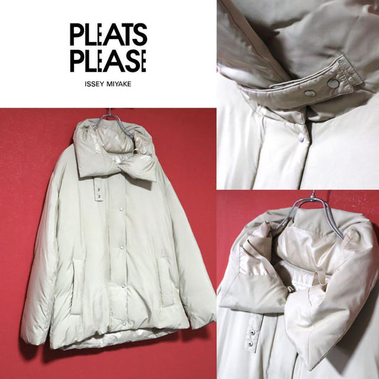 Vintage PLEATS PLEASE ISSEY MIYAKE Beige Turtleneck Size 4