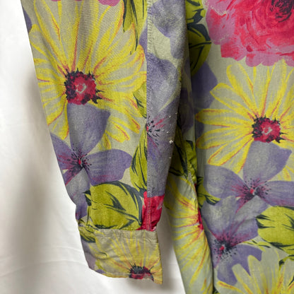 Paul Smith 80s Floral Graphic Long Sleeve Shirt Multi Size L