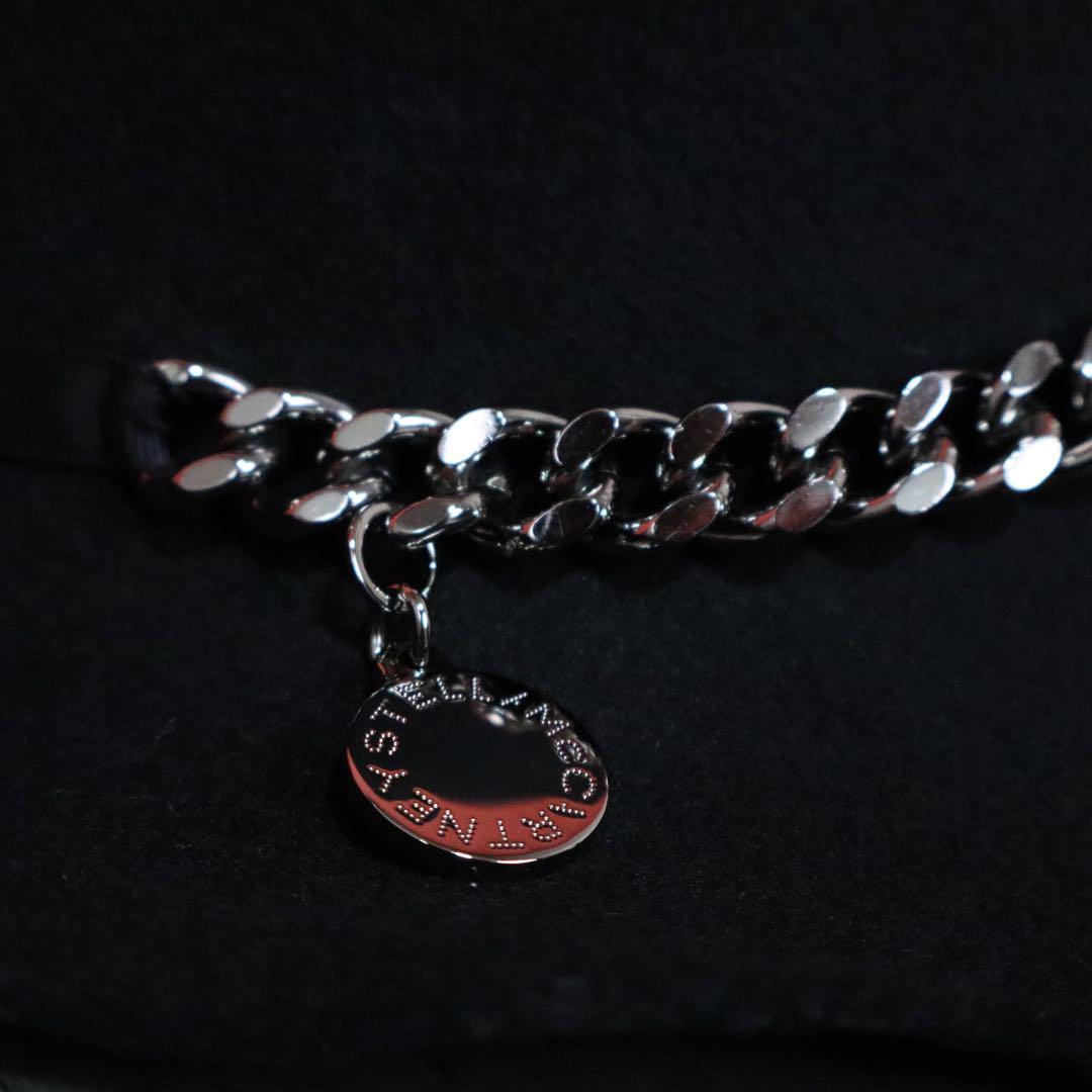 Stella McCartney Black Wool Chain Design Asymmetric Size 57