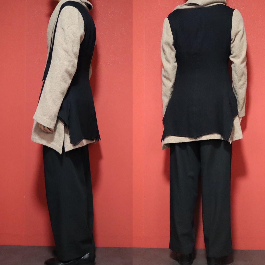 Yohji Yamamoto 05AW Beige Silk Panel Shawl Collar Size 3