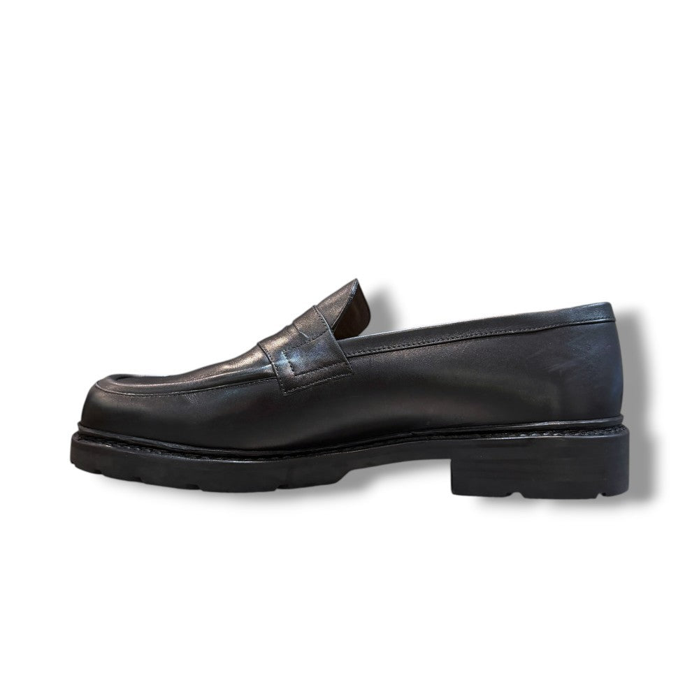 J.M WESTON Black Leather Loafers Size 10