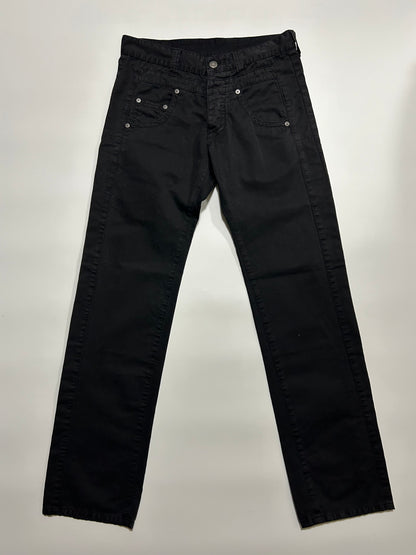 NEIL BARRETT 2000s Deformed Cotton Trousers Black Size 30