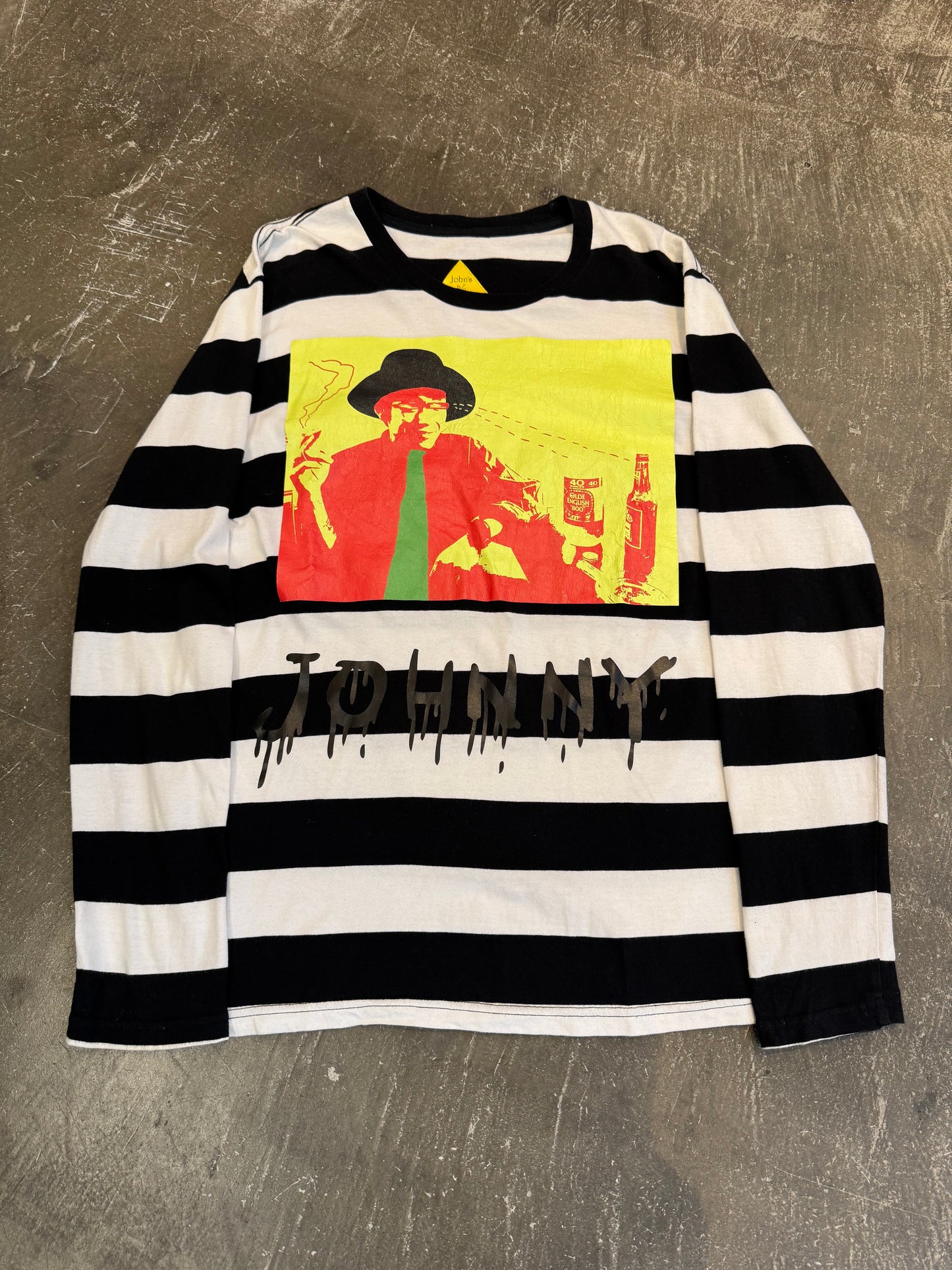 Vintage John's by Johnny Black & White Shirt Cotton Size M