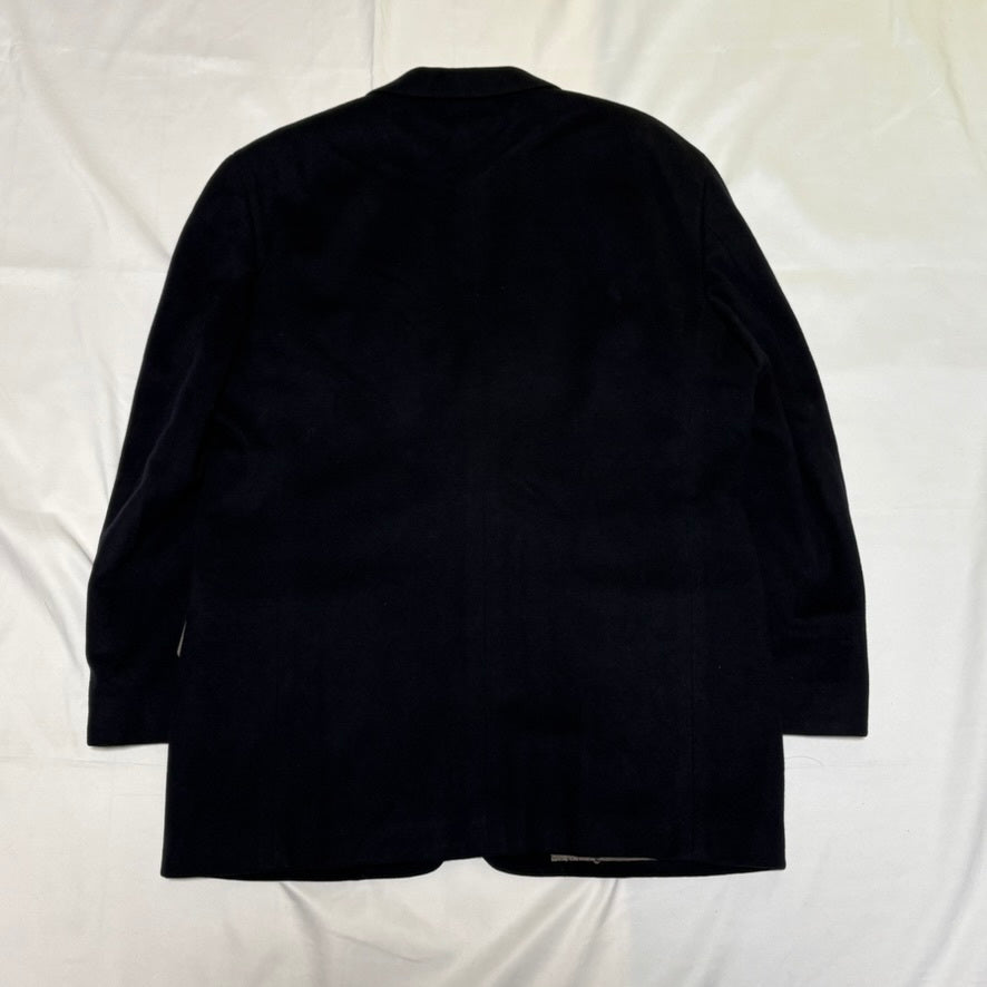 Burberrys 90s Navy Wool Melton Tailored Jacket