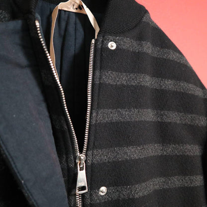 N21 Black Paneled Sleeve Zip-Up Coat Size M
