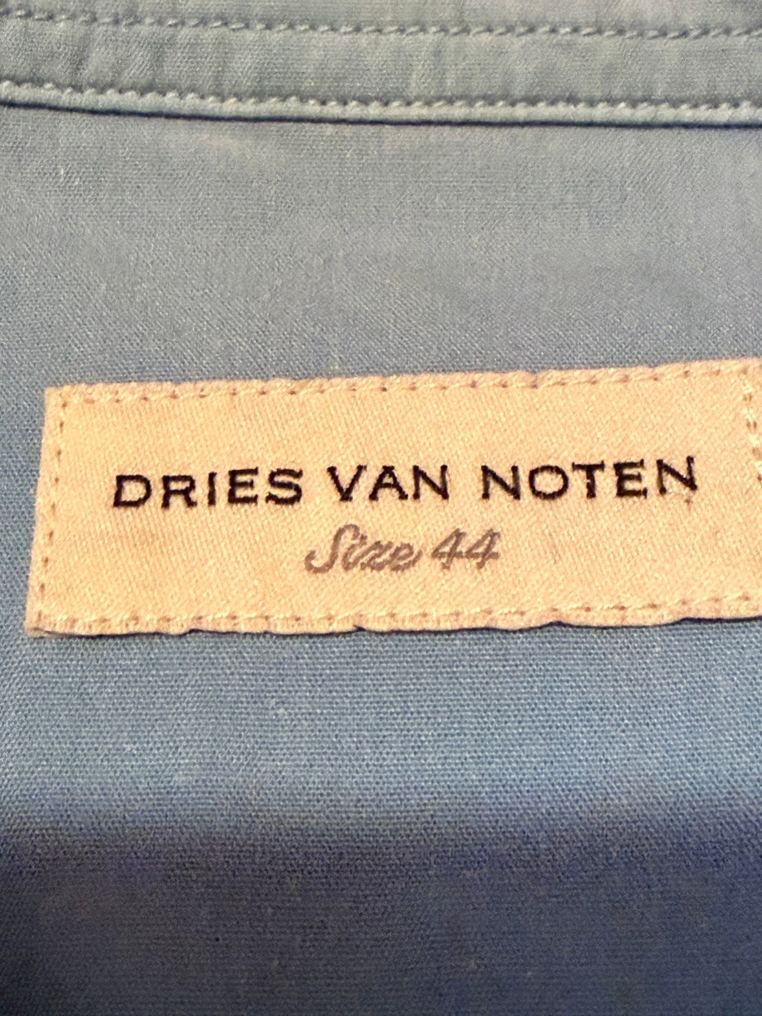 DRIES VAN NOTEN 00s Stretch Cotton Long Shirt Blue Size L