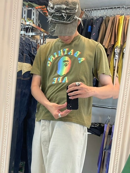 A BATHING APE College Logo S/S T-Shirt Size M