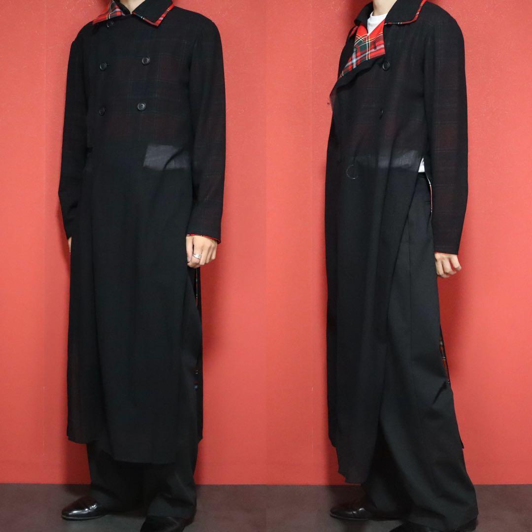 LIMI feu 23AW Layered Check Double Coat Black Size 2