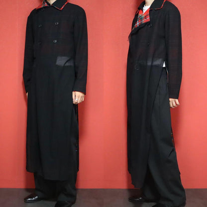 LIMI feu 23AW Layered Check Double Coat Black Size 2