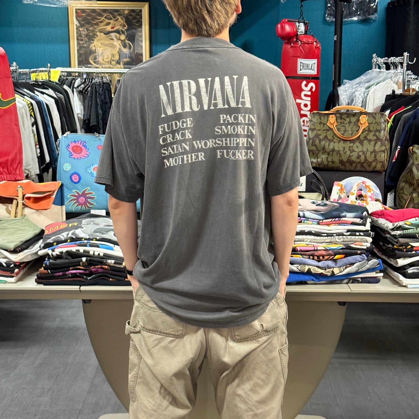 NIRVANA 90s "VESTIBULE" Faded Vintage Giant Tag T-Shirt Size XL