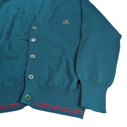 Gucci 1970's GG Logo Embroidered Web Line Cardigan Size 48