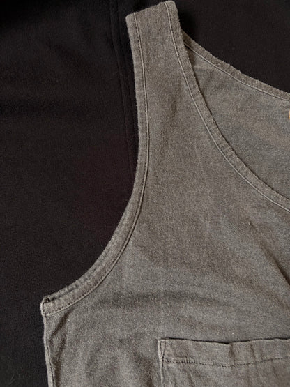 goa 00s Cotton Rayon Layered Tank Top Gray Size S