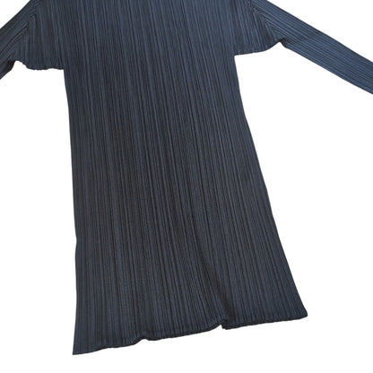 PLEATS PLEASE ISSEY MIYAKE Black High Neck Long Sleeve Shirt Size 3